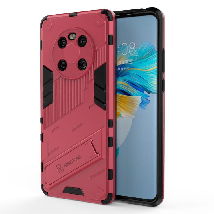 

For Huawei Mate 40 Punk Armor 2 in 1 PC + TPU Shockproof Case with Invisible Holder(Rose Red)