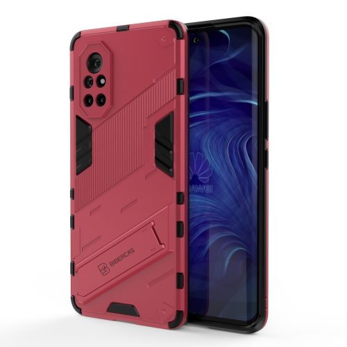 

For Huawei Nova 8 Punk Armor 2 in 1 PC + TPU Shockproof Case with Invisible Holder(Rose Red)