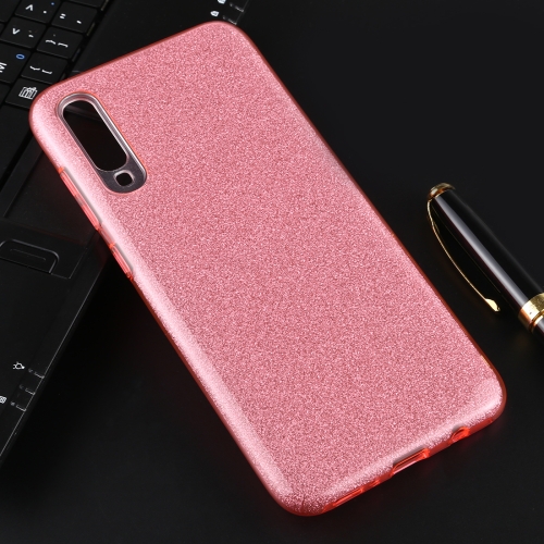 

For Galaxy A70 Full Coverage TPU + PC Glittery Powder Protective Back Case(Pink)