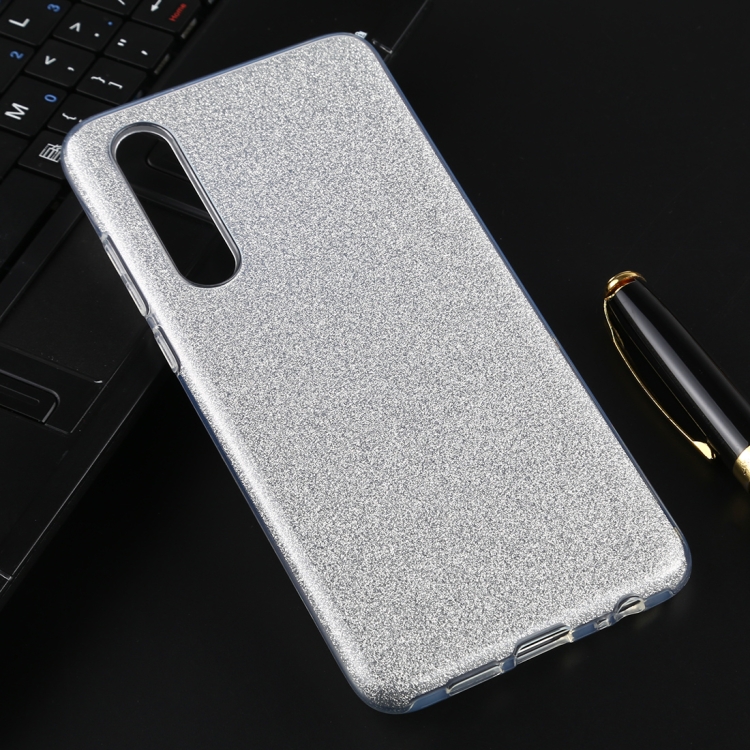 

For Huawei P30 Full Coverage TPU + PC Glittery Powder Protective Back Case(Silver)