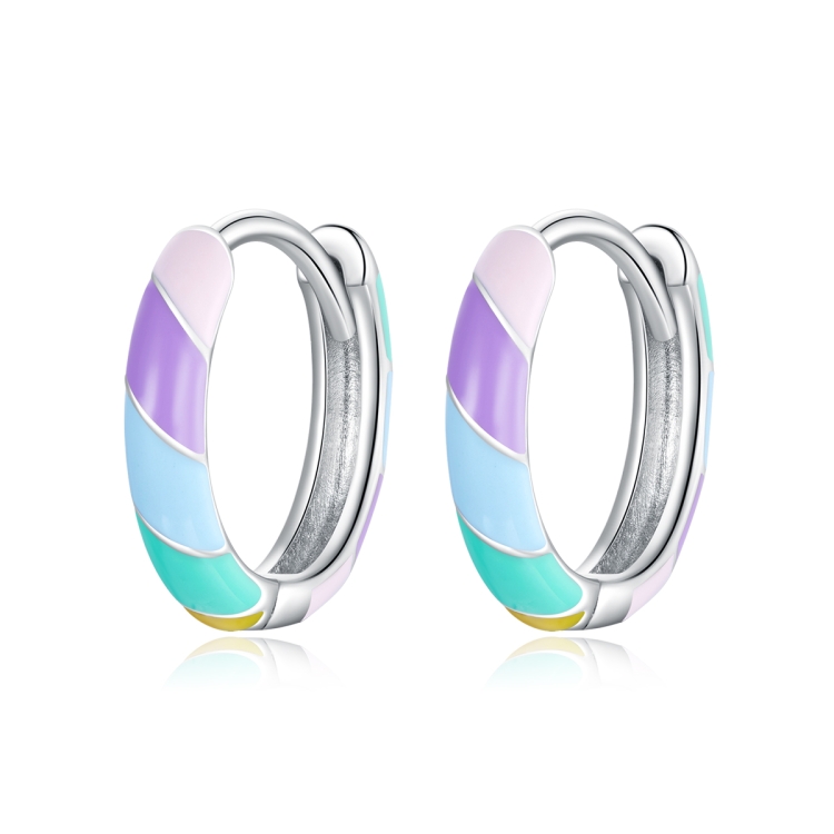 

S925 Sterling Silver Colorful Dripping Oil Women Earrings