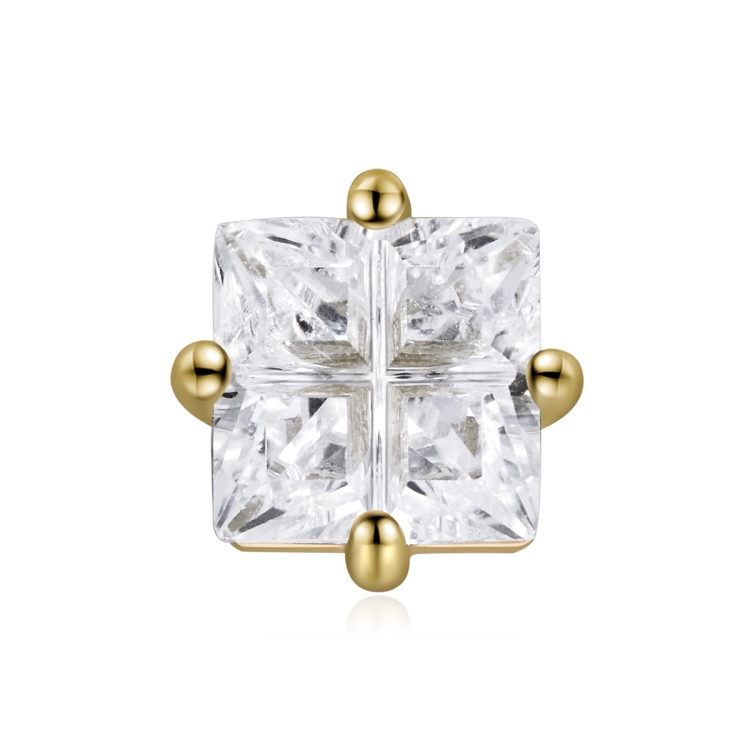 

S925 Sterling Silver Square Zircon Ear Studs Women Earrings