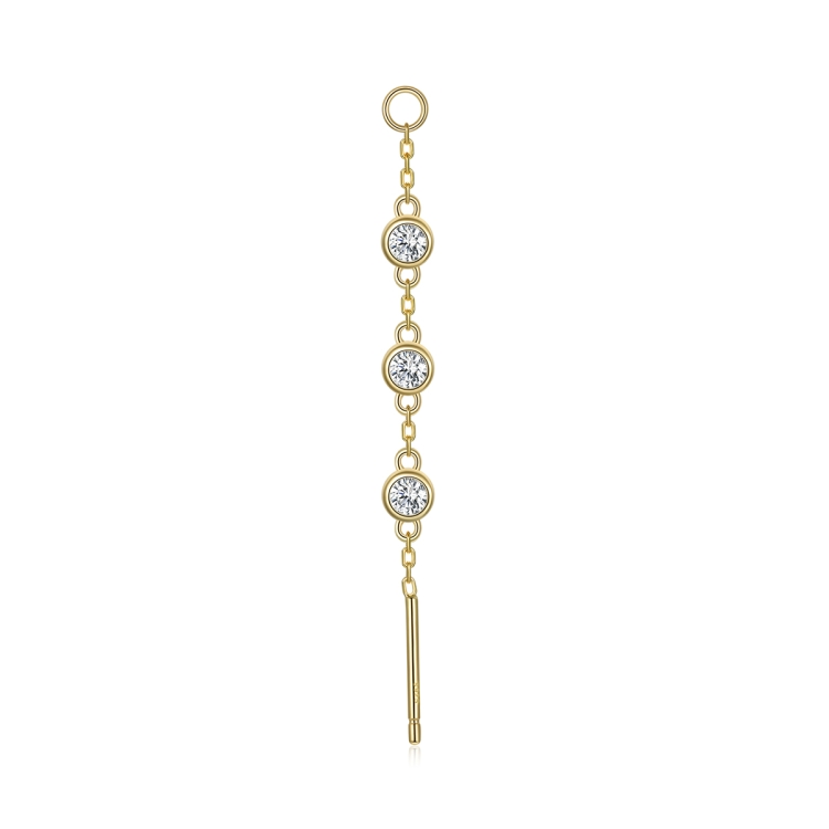 

S925 Sterling Silver Silver Zircon Tassel Chain Women Earrings