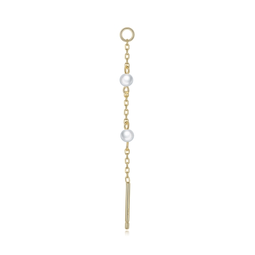 

S925 Sterling Silver Silver Shell Beads Tassel Chain Women Earrings
