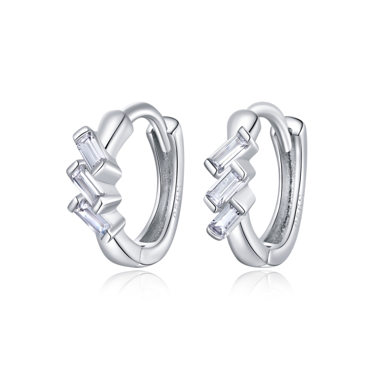 

S925 Sterling Silver Silver Cube Ear Buckle Women Earrings
