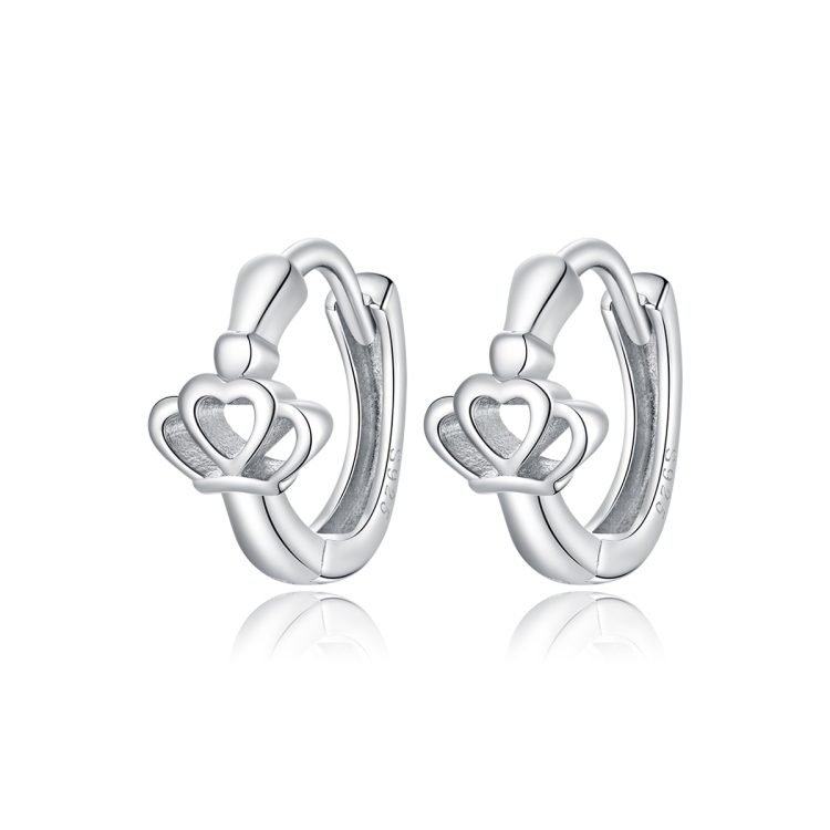 

S925 Sterling Silver Silver Crown Ear Buckle Women Earrings