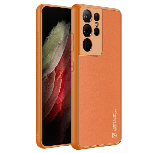 

For Samsung Galaxy S21 Ultra 5G DUX DUCIS YOLO Series PU + PC + TPU All-inclusive Electroplating Shockproof Protective Case(Orange)