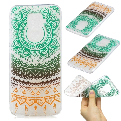 

For Huawei Nova 5i Pro Transparent TPU Soft Protective Case(Colored Flower)