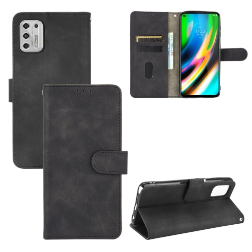 

For Motorola Moto G Stylus (2021) Solid Color Skin Feel Magnetic Buckle Horizontal Flip Calf Texture PU Leather Case with Holder & Card Slots & Wallet(Black)