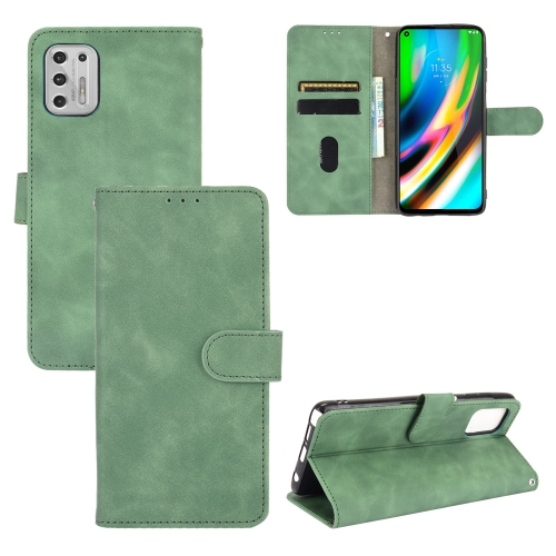 

For Motorola Moto G Stylus (2021) Solid Color Skin Feel Magnetic Buckle Horizontal Flip Calf Texture PU Leather Case with Holder & Card Slots & Wallet(Green)