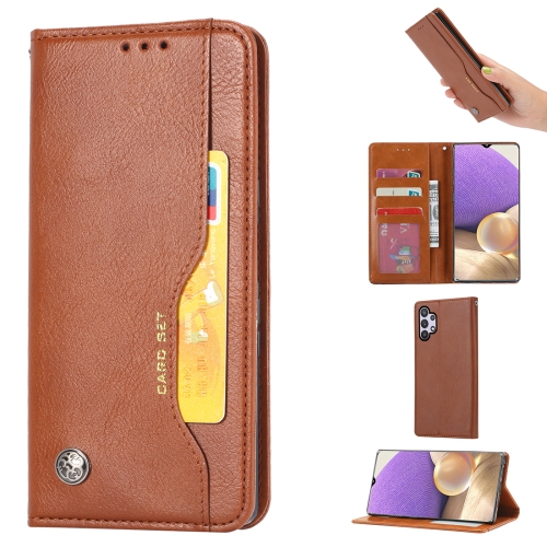 

For Samsung Galaxy A32 5G Knead Skin Texture Horizontal Flip Leather Case with Photo Frame & Holder & Card Slots & Wallet(Brown)