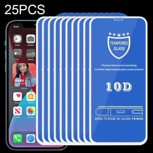 

25 PCS 9H 10D Full Screen Tempered Glass Screen Protector For iPhone 12 Pro Max(White)