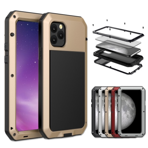 

For iPhone 11 Pro Max Metal Armor Triple Proofing Protective Case(Gold)