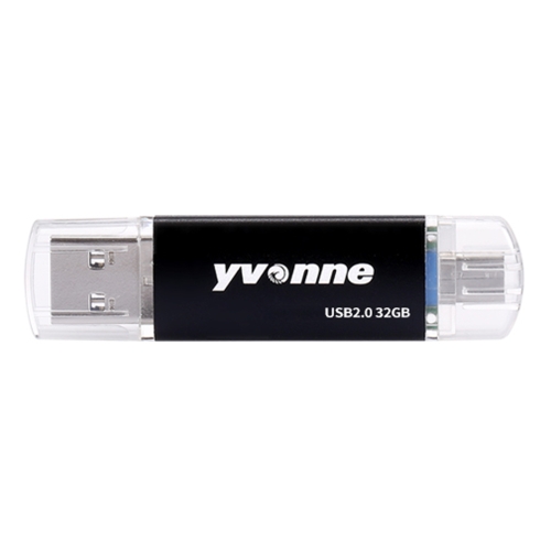 

Yvonne YT601-2 USB 2.0 USB + Micro OTG USB Flash Drives U Disk, Capacity:32GB(Black)