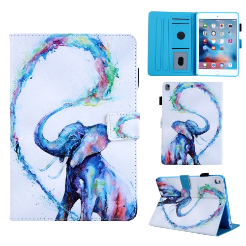 

For iPad 10.2 Coloured Drawing Pattern Horizontal Flip Leather Case with Holder & Card Slot & Wallet(Oil Painting Elephant)