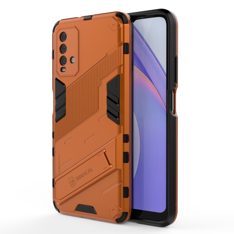 

For Xiaomi Redmi Note 9 4G Punk Armor 2 in 1 PC + TPU Shockproof Case with Invisible Holder (Orange)