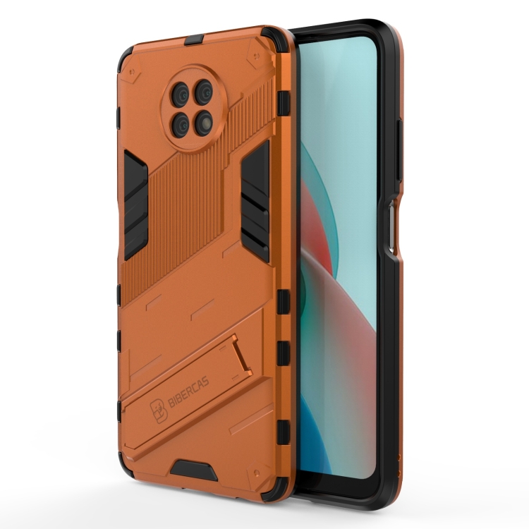 

For Xiaomi Redmi Note 9 5G Punk Armor 2 in 1 PC + TPU Shockproof Case with Invisible Holder (Orange)