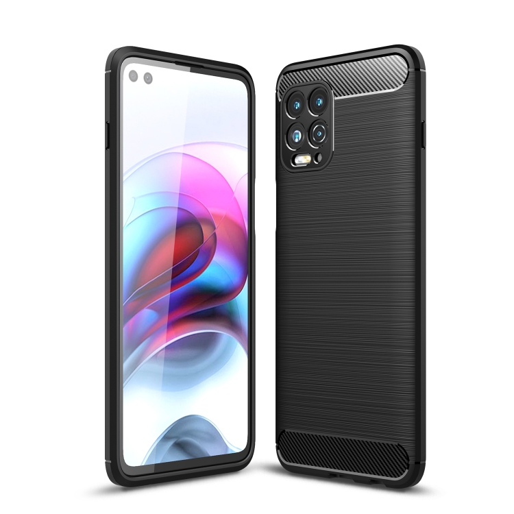 

For Motorola Moto Edge S / G100 Brushed Texture Carbon Fiber TPU Case(Black)