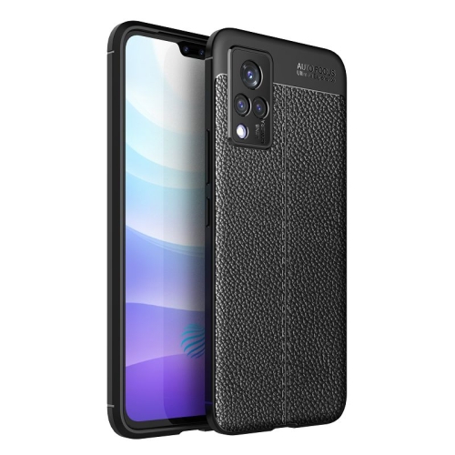 

For vivo S9 Litchi Texture TPU Shockproof Case(Black)