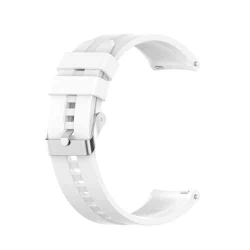 

For Amazfit GTR 2e / GTR 2 22mm Silicone Replacement Strap Watchband with Silver Buckle(White)
