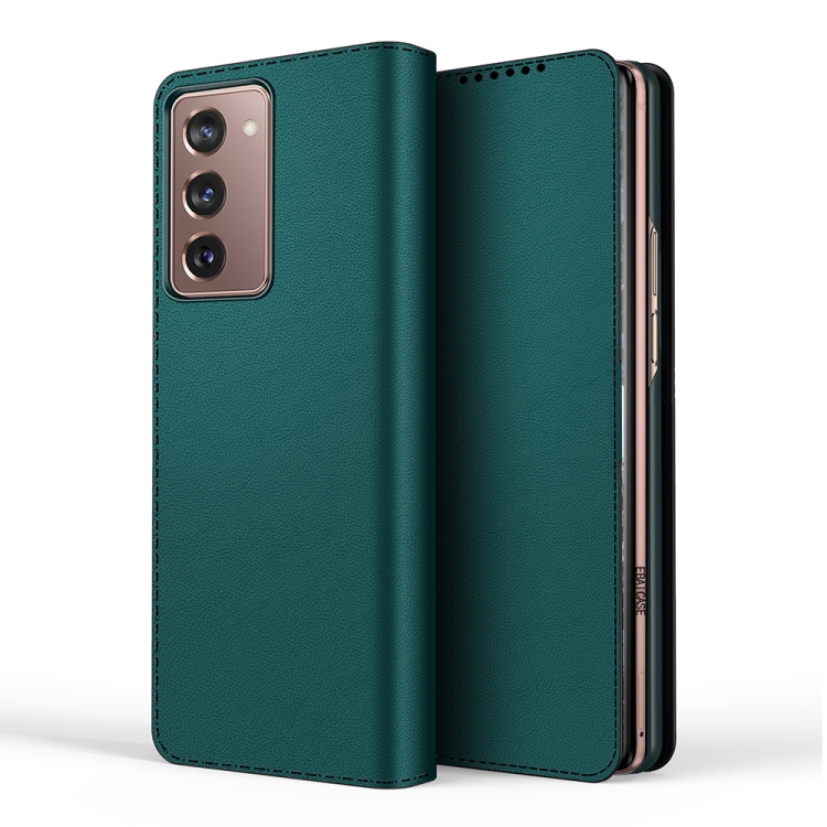 

For Samsung Galaxy Z Fold2 5G Detachable Split Horizontal Flip Leather Case with Card Slots & Detachable Back Cover(Green)