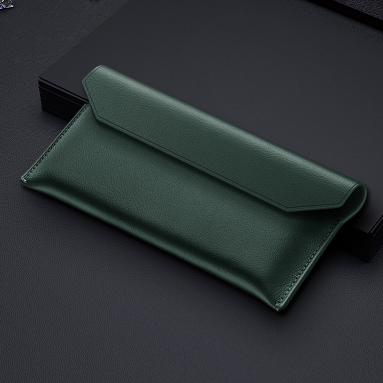 

For Samsung Galaxy Z Fold2 5G Foldable Cowhide Leather Business Shckproof Horizontal Flip Case(Green)