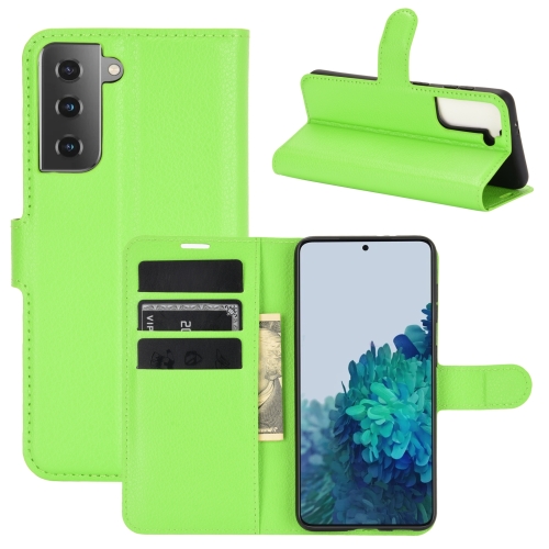 

For Samsung Galaxy S21+ 5G Litchi Texture Horizontal Flip Protective Case with Holder & Card Slots & Wallet(Green)