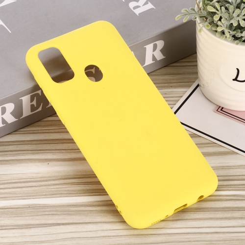 

For Galaxy M30s Solid Color Liquid Silicone Dropproof Full Coverage Protective Case(Yellow)