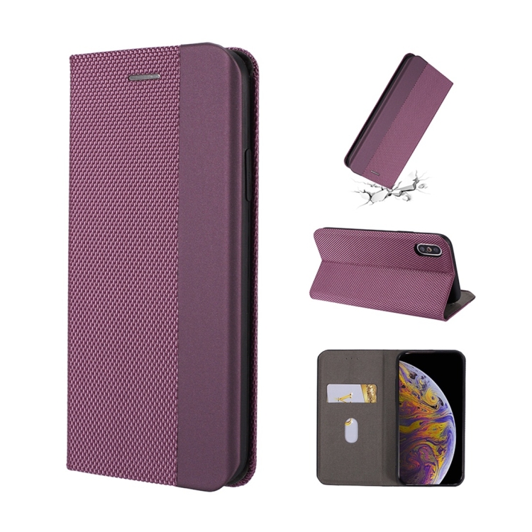 

For iPhone XR Ultrathin Shell Magnetic Horizontal Flip Leather Case with Holder & Card Slots(Purple)