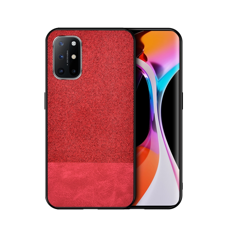 

For Samsung Galaxy A72 Shockproof Splicing PU + Cloth Texture PC + TPU Protective Case(Red)