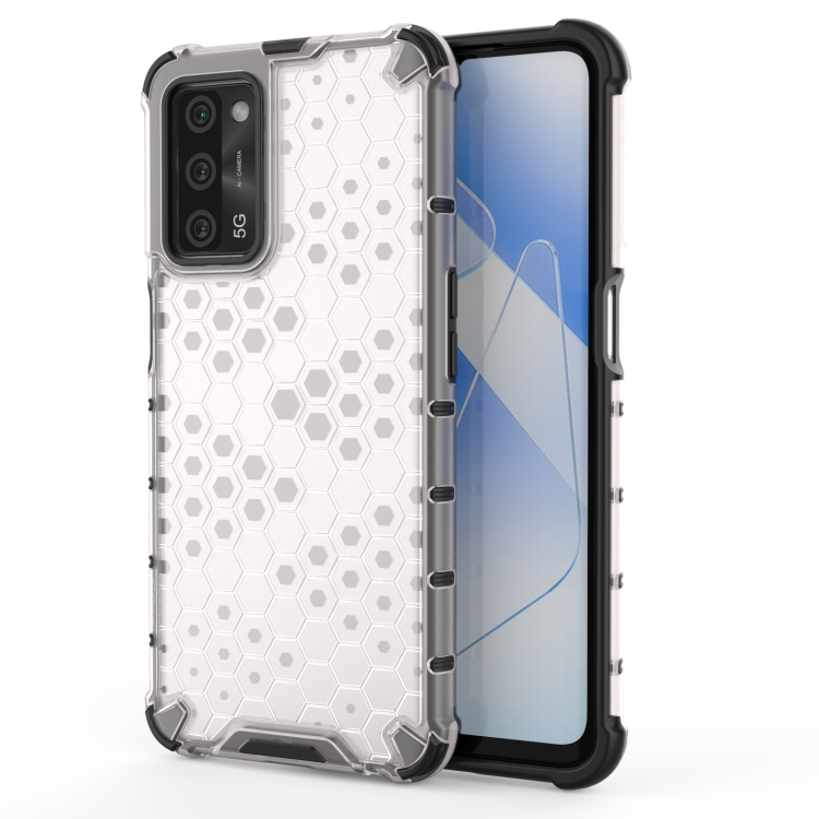 

For OPPO A55 5G Shockproof Honeycomb PC + TPU Case(White)