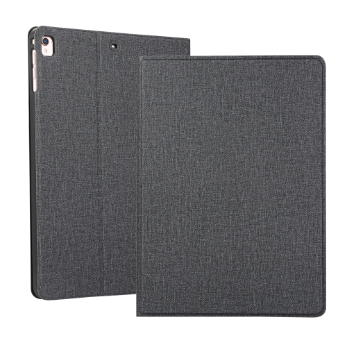 

For iPad 10.2 Voltage Craft Cloth TPU Protective Case with Holder(Black)