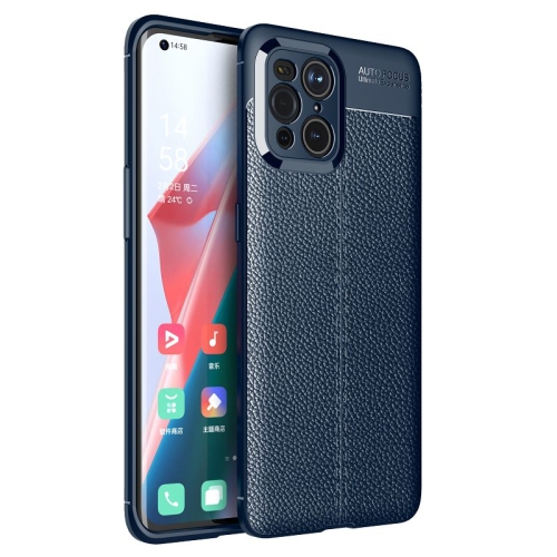 

For OPPO Find X3 Litchi Texture TPU Shockproof Case(Blue)