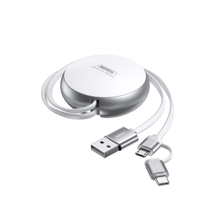

Remax RC-182a 2A 2 In 1 Type-C / USB-C + Micro USB Creation Series Telescopic Charging Data Cable, Length: 90cm (White)