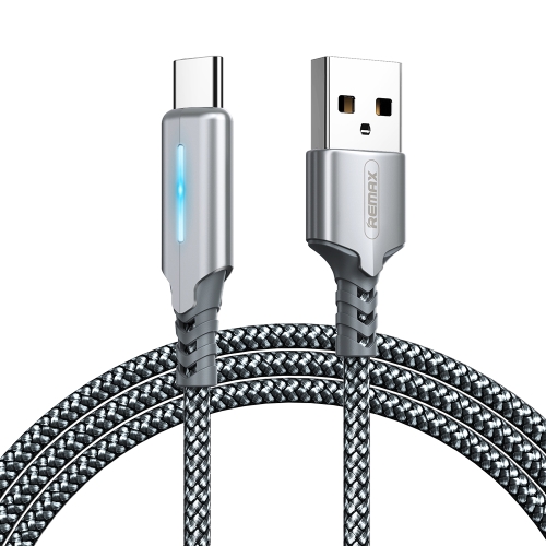 

Remax RC-123a 2.4A Type-C / USB-C Intelligent Streamer Power Off Charging Data Cable, Length: 1m(Silver)