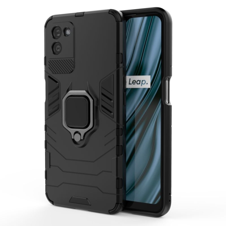 

For OPPO Realme V11 5G Shockproof PC + TPU Protective Case with Magnetic Ring Holder(Black)