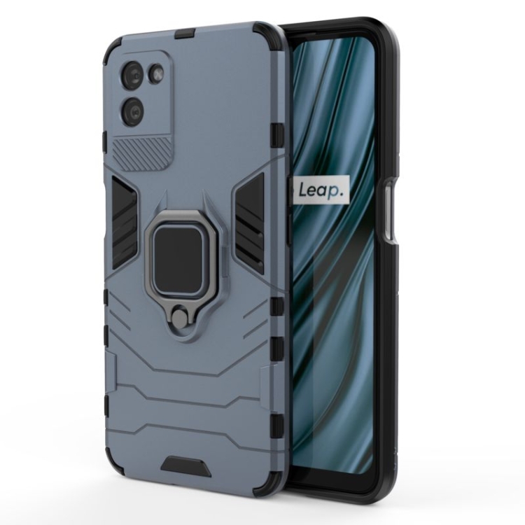 

For OPPO Realme V11 5G Shockproof PC + TPU Protective Case with Magnetic Ring Holder(Navy Blue)