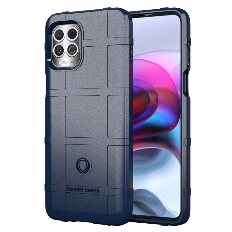 

For Motorola Edge S Full Coverage Shockproof TPU Case(Blue)