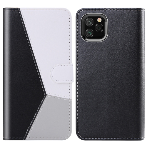 

For iPhone 11 Pro Tricolor Stitching Horizontal Flip TPU + PU Leather Case with Holder & Card Slots & Wallet(Black)