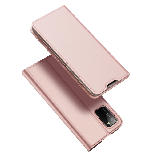 

For Samsung Galaxy A02s 164.2mm Version DUX DUCIS Skin Pro Series Horizontal Flip PU + TPU Leather Case with Holder & Card Slots(Rose Gold)