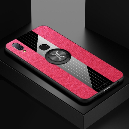 

For Vivo V11i / Z3i XINLI Stitching Cloth Texture Shockproof TPU Protective Case with Ring Holder(Red)