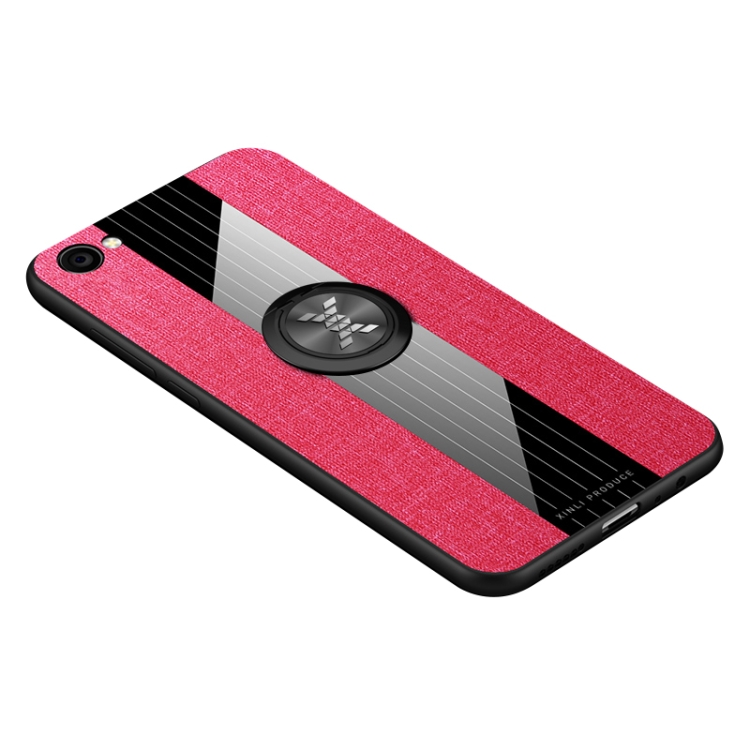 

For Vivo X9s Plus XINLI Stitching Cloth Texture Shockproof TPU Protective Case with Ring Holder(Red)
