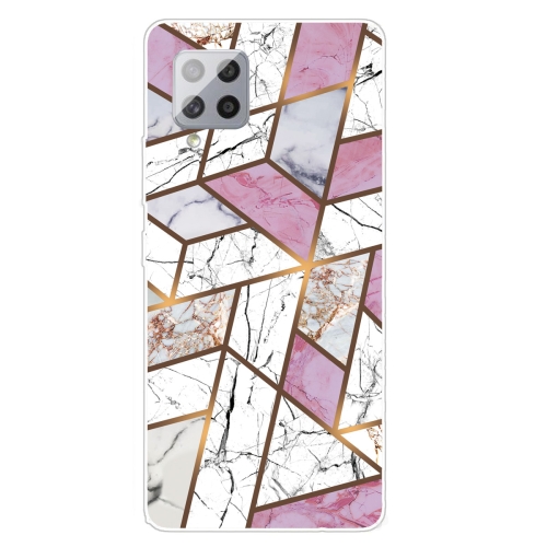 

For Samsung Galaxy F62 / M62 Frosted Fashion Marble Shockproof TPU Protective Case(Rhombus White Purple)