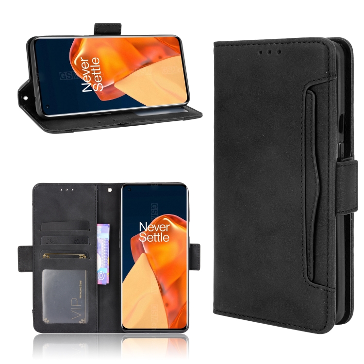 

For OnePlus 9 Pro Skin Feel Calf Pattern Horizontal Flip Leather Case with Holder & Card Slots & Photo Frame(Black)