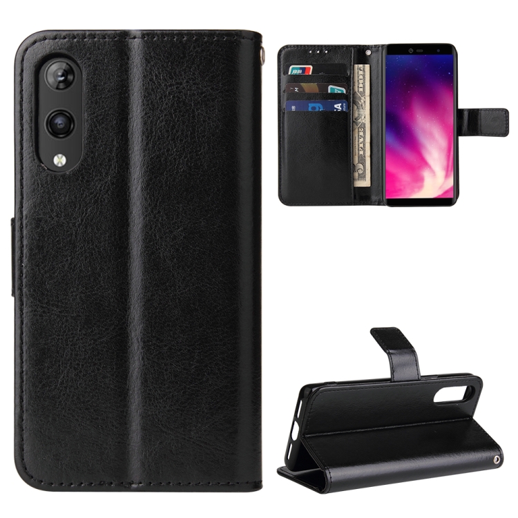 

For Rakuten Hand Retro Crazy Horse Texture Horizontal Flip Leather Case with Holder & Card Slots & Lanyard(Black)