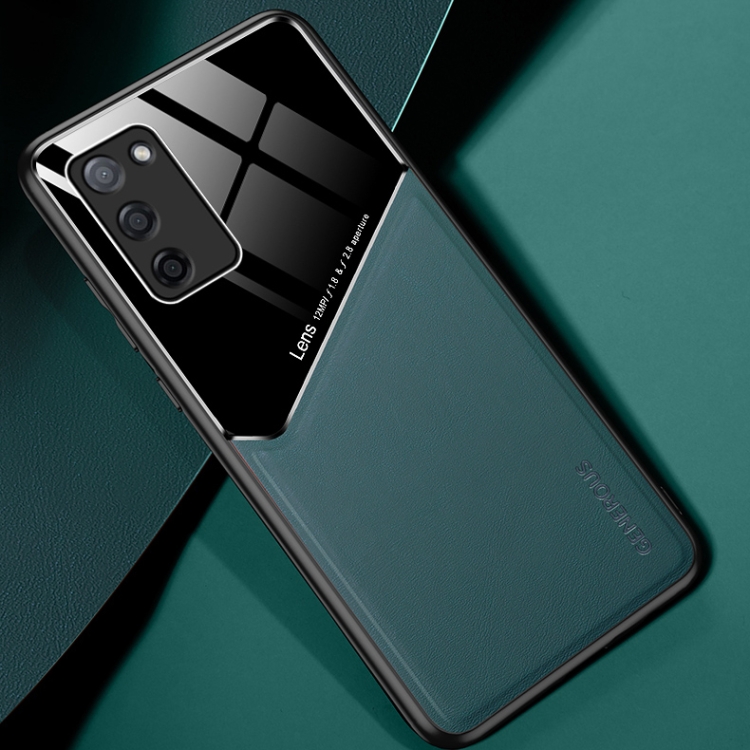 

For OPPO A55 All-inclusive Leather + Organic Glass Protective Case with Metal Iron Sheet(Green)