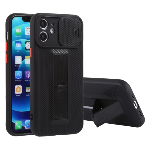 

Sliding Lens Cover Design Protective Case with Invisible Holder For iPhone 12(Black)