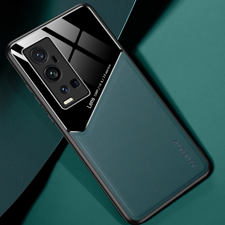 

For vivo X60 Pro Plus All-inclusive Leather + Organic Glass Protective Case with Metal Iron Sheet (Green)