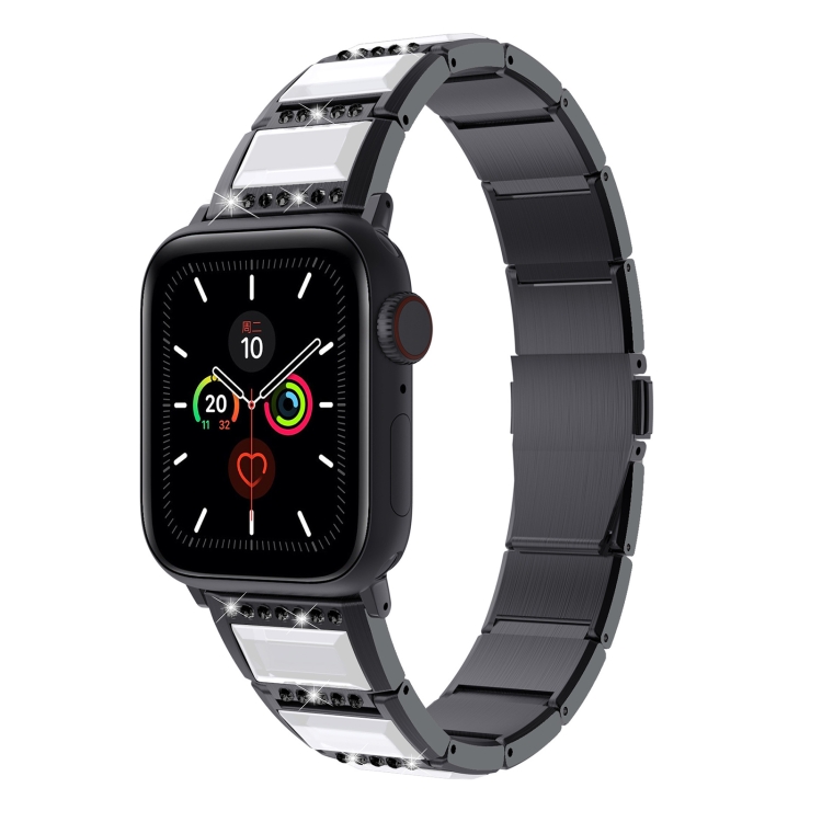 

XingYao Series Two-tone Steel Strap For Apple Watch Series 6 & SE & 5 & 4 40mm / 3 & 2 & 1 38mm(Black+White)