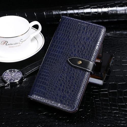 

For TCL 10 5G idewei Crocodile Texture Horizontal Flip Leather Case with Holder & Card Slots & Wallet(Dark Blue)